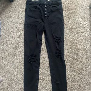 American Eagle Black Ripped Skinny Jeans